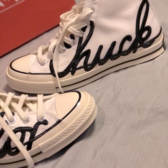 Cursive Chuck Taylor Converse Sneakers - Picture 4 of 12